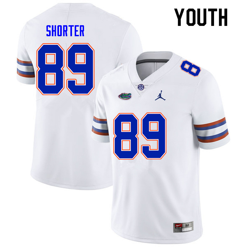 Youth #89 Justin Shorter Florida Gators College Football Jerseys Sale-White